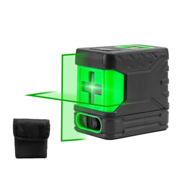 Nivelă laser HILDA cu 2 linii, fascicul verde, autonivelare, proiecție precisă, potrivită pentru interior, cu geantă pentru transport ușor 1