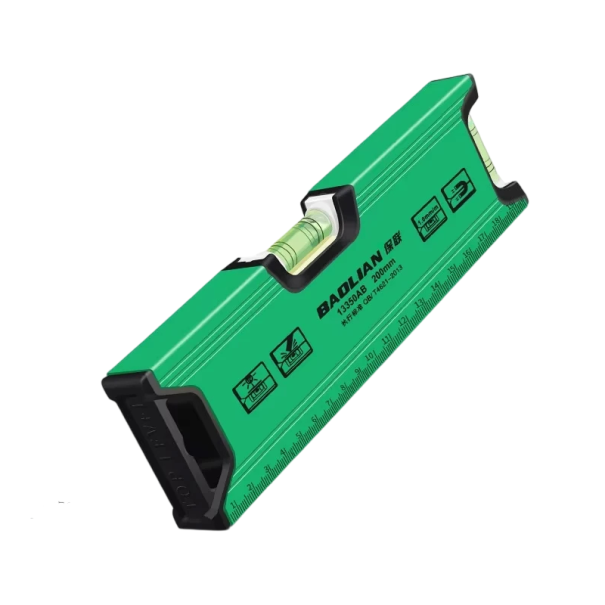 Nivelă magnetică din aluminiu cu două bule lungime 200 mm lățime 14 mm înălțime 54 mm nivelă de alcool precisă verde