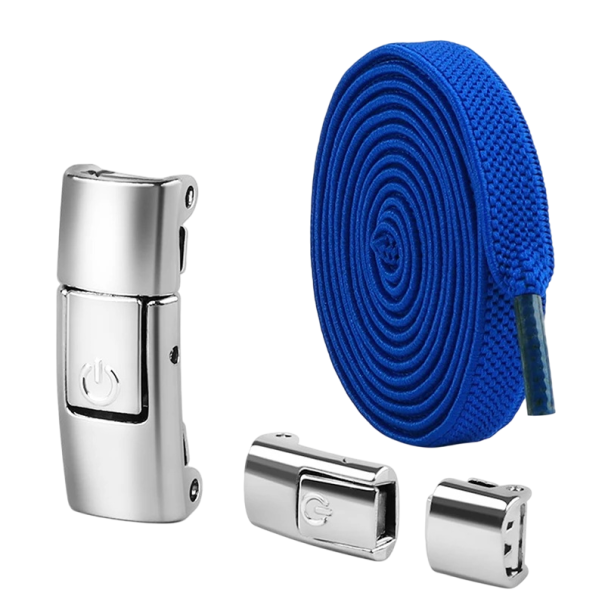No-Tie-Schnürsenkel mit Schnalle Elastische Schnürsenkel 100 cm Schnelles Anziehen Knotenlose Schuhe Sportlicher Komfort Geeignet für Kinder und Erwachsene blau