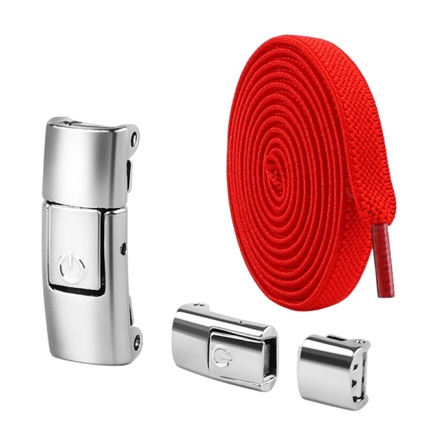 No-Tie-Schnürsenkel mit Schnalle Elastische Schnürsenkel 100 cm Schnelles Anziehen Knotenlose Schuhe Sportlicher Komfort Geeignet für Kinder und Erwachsene rot