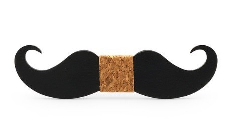 Nœud papillon en bois en forme de moustache J647 5
