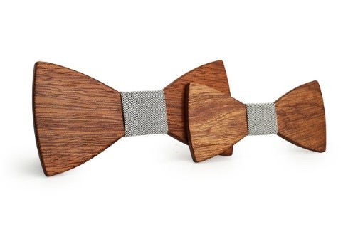 Nœud papillon en bois - homme + enfant J639 9