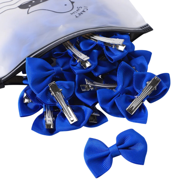 Noeuds pour cheveux 10 pcs Épingles avec nœud Accessoires capillaires élégants Nœuds colorés pour coiffure Épingles stylées pour filles et femmes bleu foncé