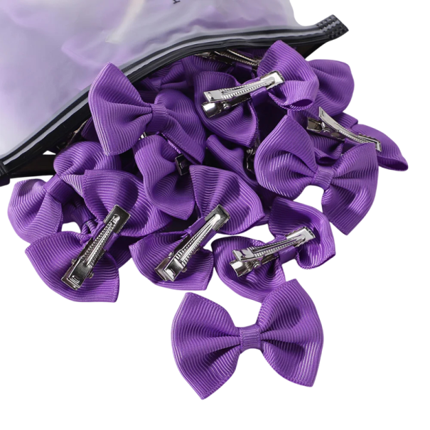 Noeuds pour cheveux 10 pcs Épingles avec nœud Accessoires capillaires élégants Nœuds colorés pour coiffure Épingles stylées pour filles violet