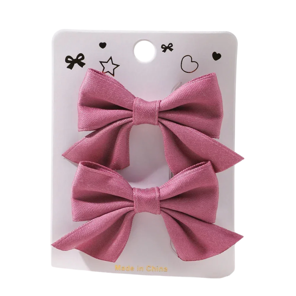 Noeuds pour cheveux épingles 2 pcs 6,4 x 3,8 cm Accessoire élégant pour cheveux Noeuds stylés pour filles et femmes Épingles à cheveux classiques Joli ornement rose foncé