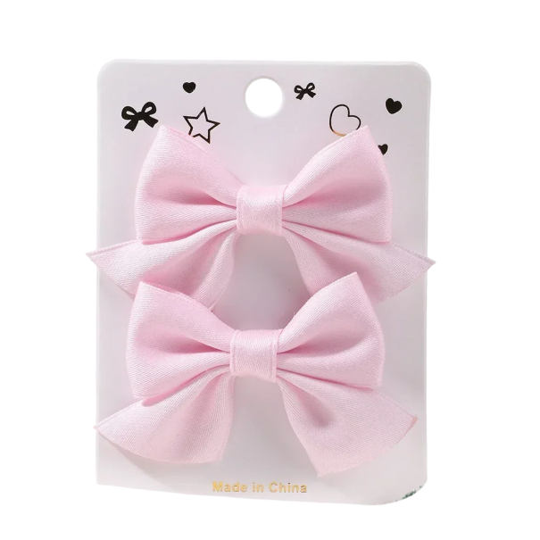 Noeuds pour cheveux épingles 2 pcs 6,4 x 3,8 cm Accessoire élégant pour cheveux Noeuds stylés pour filles et femmes Épingles à cheveux rose clair