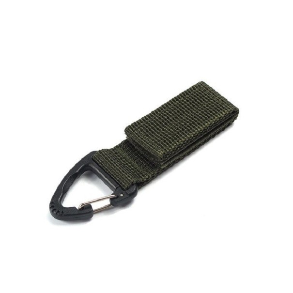 Nøglering med karabinhage armygrøn