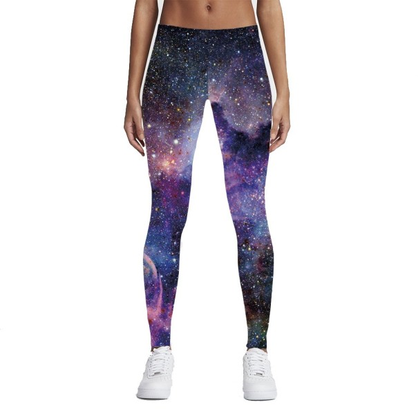 Női 3D leggings galaxis nyomtatással - lila 1