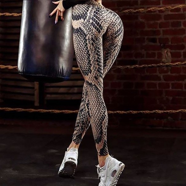 Női 3D leggings, kígyó mintával L