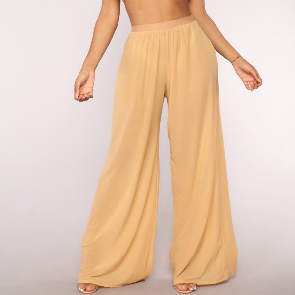 Női áttetsző nadrág sárga XL