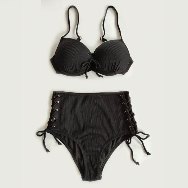 Női bikini fűzővel P620 fekete XXL
