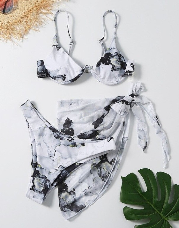 Női bikini kendővel P277 fekete M