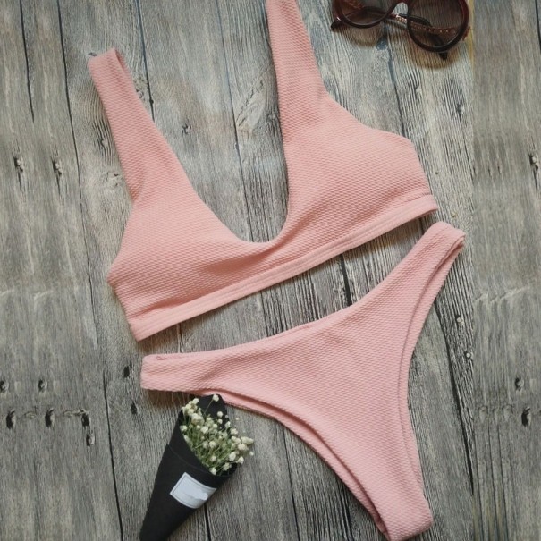 Női bikini P1079 rózsaszín XS
