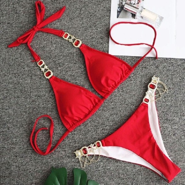 Női bikini P298 piros XS