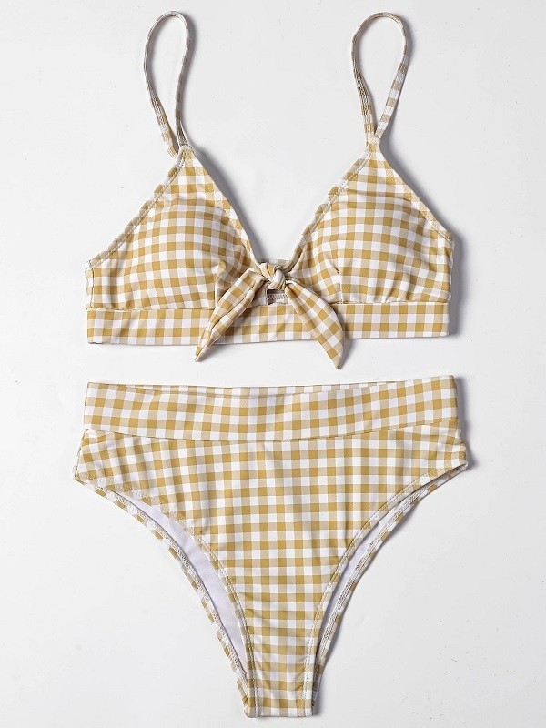 Női bikini P454 sötét sárga XS