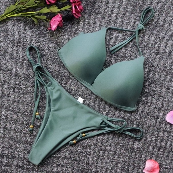 Női bikini P669 katonai zöld S