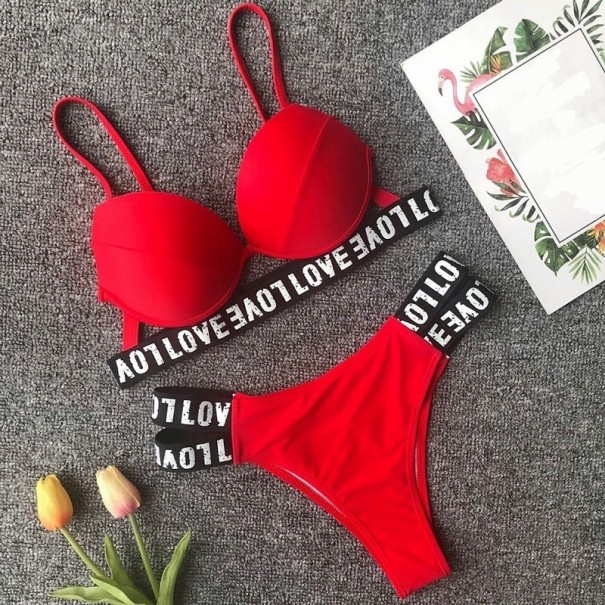 Női bikini P687 piros XS