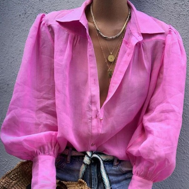 Női bő ing A823 rózsaszín L