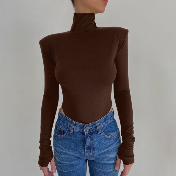 Női body kitett háttal B703 barna M