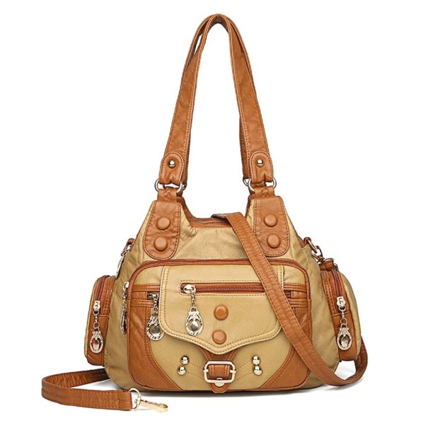Női bőr kézitáska M1547 khaki