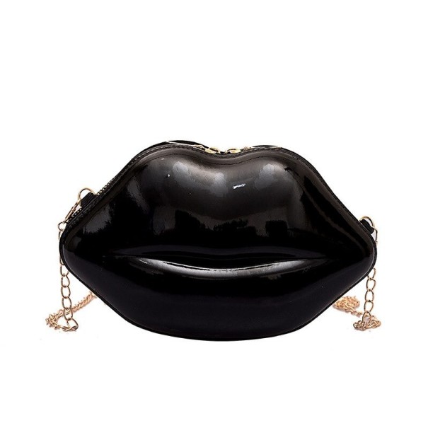 Női crossbody kézitáska csók fekete
