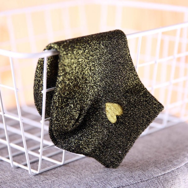 Női csillogó zokni szívvel arany