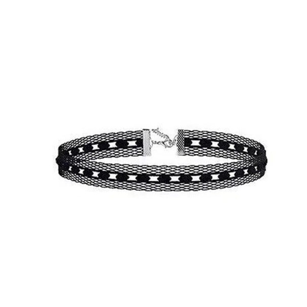Női csipkés choker kapoccsal 32 + 5 cm nyaklánc fekete csipke stílusos kiegészítő mindennapi viselethez és társadalmi eseményekhez 1