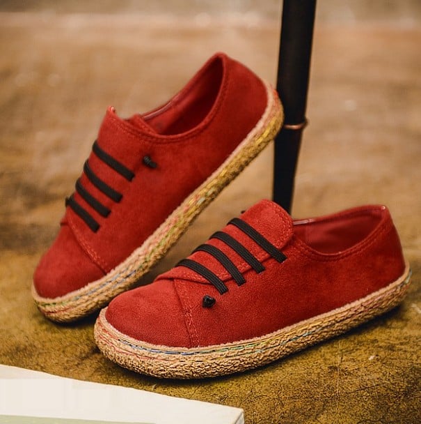 Női espadrilles A621 piros 39
