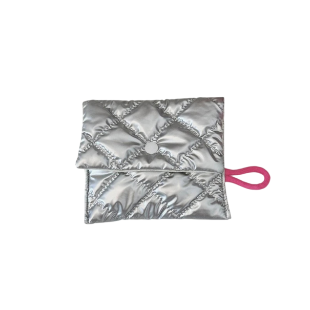 Női ezüst pénztárca mintával 13x11,5 cm PU anyag Stílusos kozmetikai táska Cipzáros szervező Érme tároló Utazótáska 1