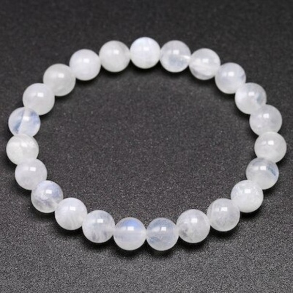 Női gyöngyös karkötő holdkőből 18 cm 8 mm