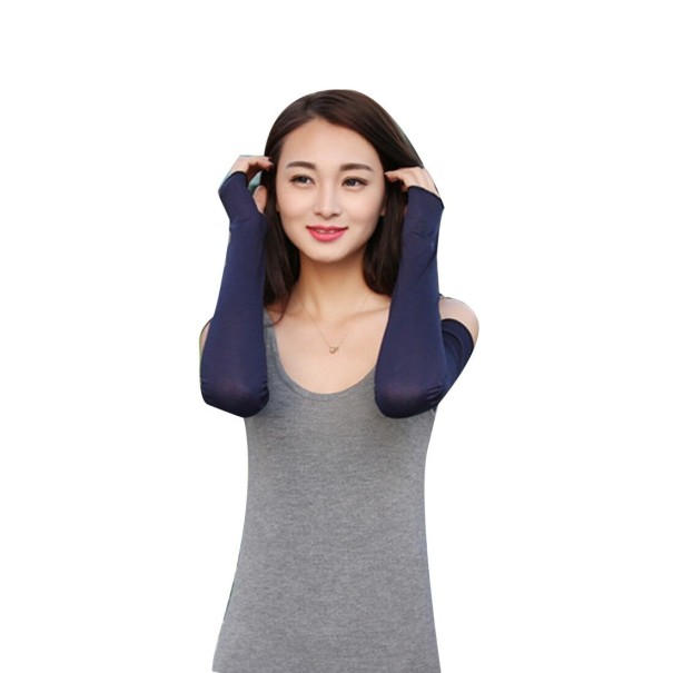 Női hosszú ujjatlan kesztyű sötétkék