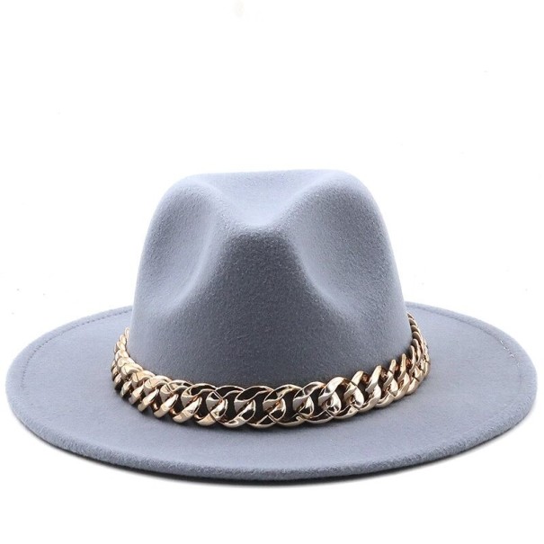 Női kalap lánccal A2449 szürke