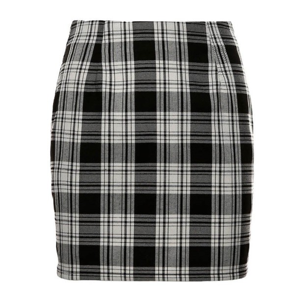 Női testhezálló mini szoknya fekete-fehér kockás mintával Feszes szabás rugalmas anyagból Poliészter és spandex XS