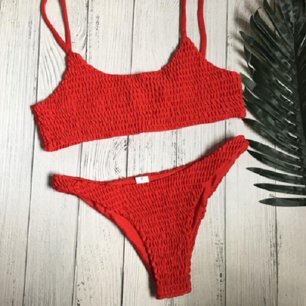 Női kötött bikini brazil stílusú J3266 piros M