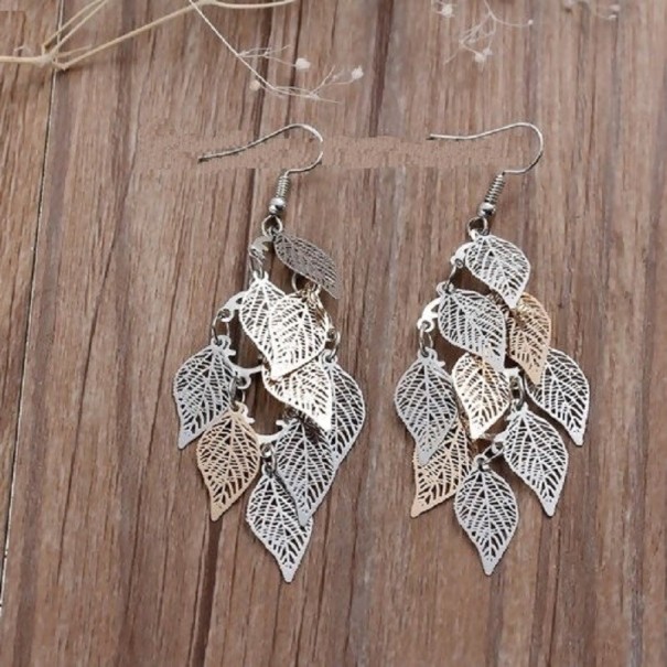 Női lógó fülbevaló levelek G164 6