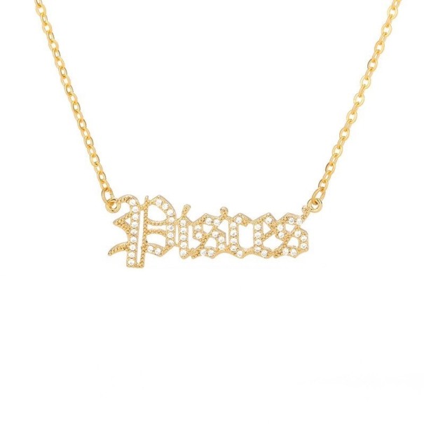 Női nyaklánc horoszkóp D841 régi rózsaszín 7