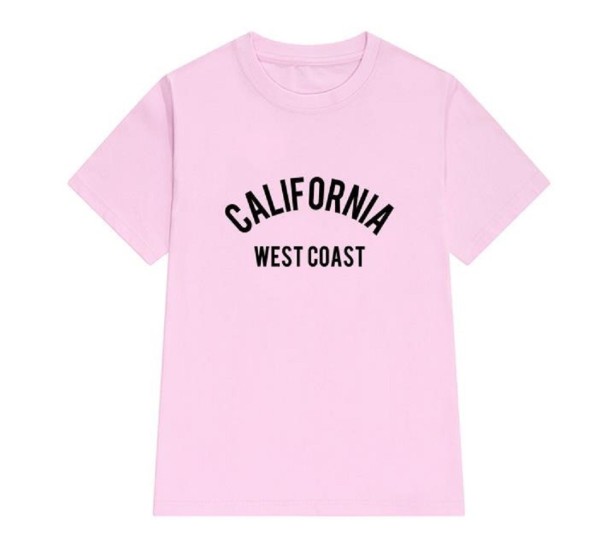 Női póló CALIFORNIA felirattal rózsaszín XXL