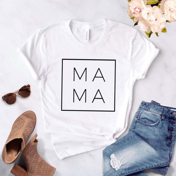 Női póló MAMA felirattal fehér XL