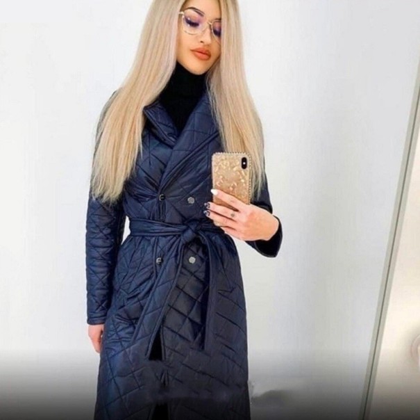 Női steppelt kabát P1366 sötétkék L