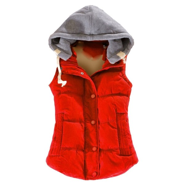 Női steppelt mellény P1805 piros S