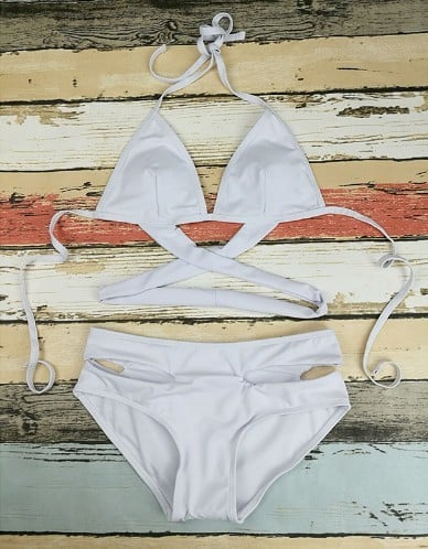 Női stílusos bikini - fehér M