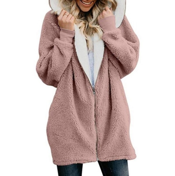 Női szőrme pulóver P1621 rózsaszín 4XL