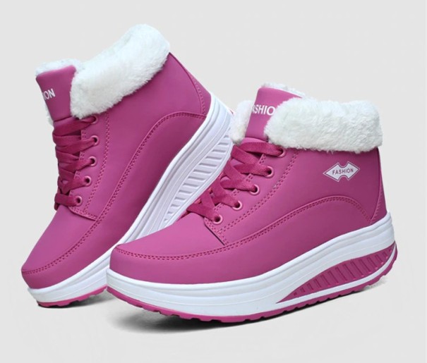 Női téli tornacipő szőrmével J1823 rózsaszín 38