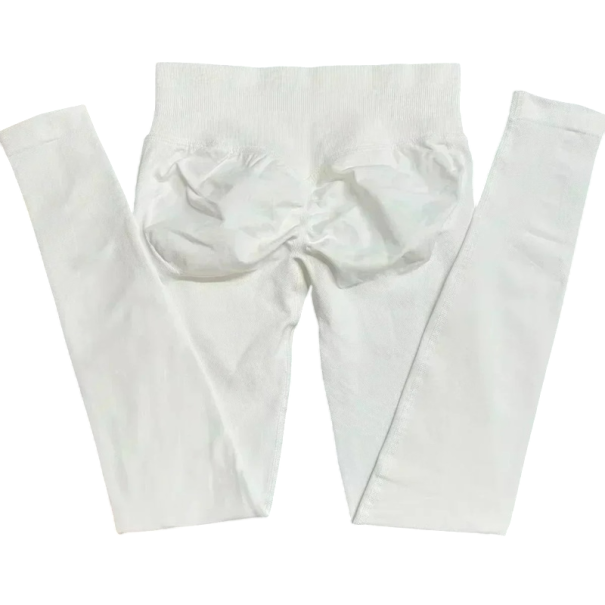 Női varrás nélküli, alacsony derekú sportleggings, rugalmas leggings jógához és fitneszhez, kényelmes, szűk leggings a szabad mozgásért. fehér XS