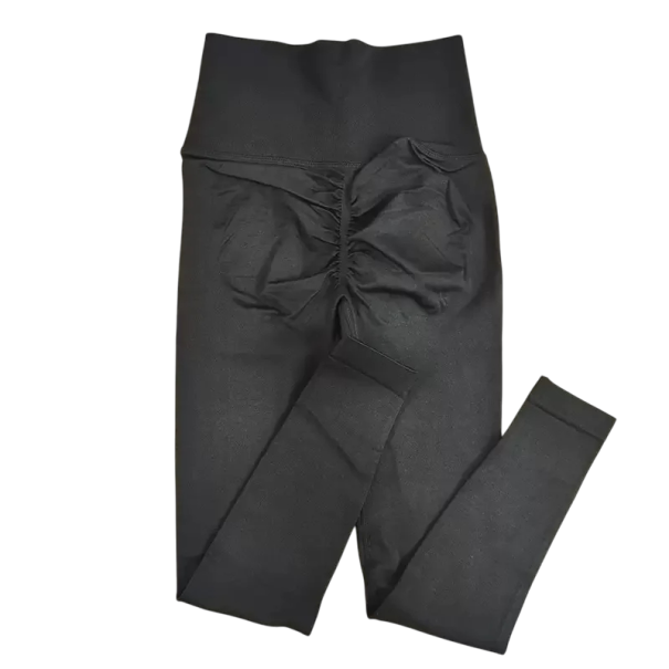 Női varrás nélküli jóga leggings push-up hatással, vékony sportleggings, bokáig érő, rugalmas fitnesznadrág edzéshez, jógához, futáshoz, edzőteremhez fekete M