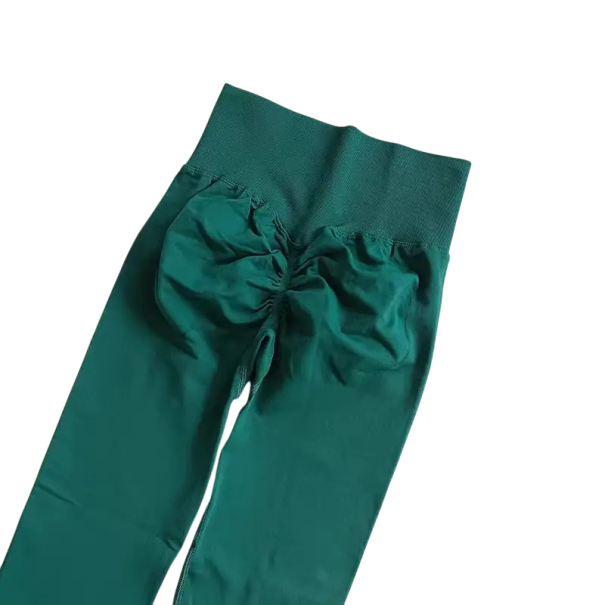 Női varrás nélküli push-up leggings magas derekú, elasztikus sportleggings edzéshez, fitneszhez, jógához, futáshoz, edzőteremhez, kényelmes fazon sötétzöld L