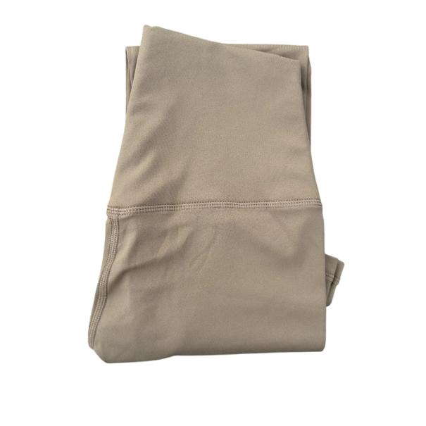 Női varrásmentes sportleggings magas derekú és hátsó zsebbel, rugalmas, feszes fitnesznadrág, kényelmes edzőleggings bézs L