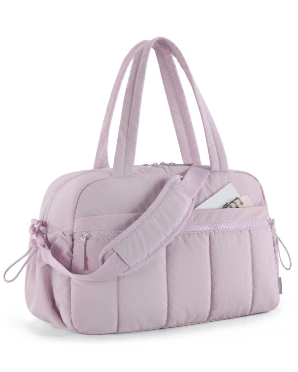 Női vízálló utazótáska 42 x 19 x 30 cm Sport tornatáska Könnyű válltáska hétvégi ruházati táska lila