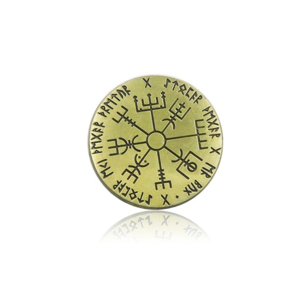 Norse Viking Coin Moneta pamiątkowa z motywem Wikingów Moneta kolekcjonerska z runami i plastikową osłoną 4 cm 1