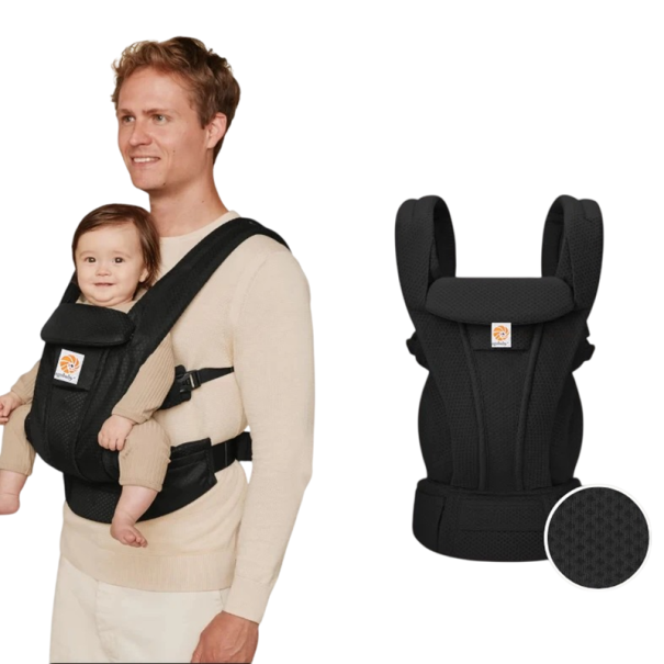 Nosítko na děti ergonomické s nastavitelnými popruhy, bavlna a syntetické vlákno, pro každodenní nošení miminka a batolete černá
